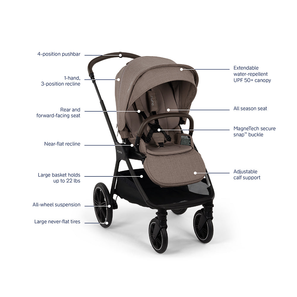 Nuna TRIV™ LX Stroller + Bassinet + PIPA Aire / PIPA RX / PIPA Aire RX