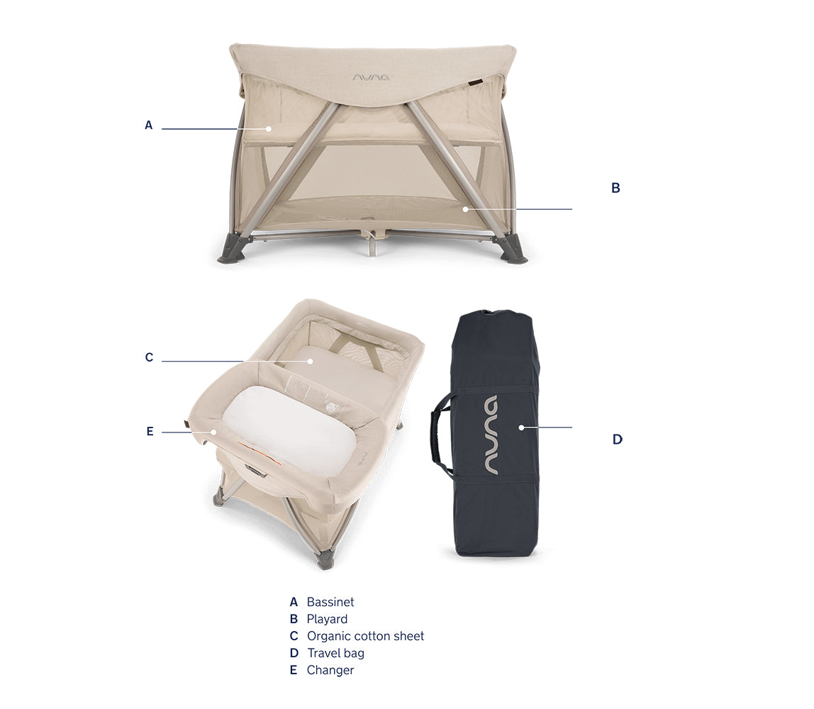 Nuna SENA Aire Play Yard with Bassinet + Changer