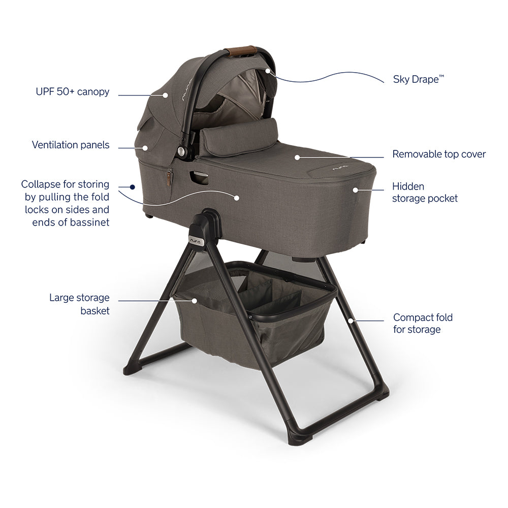 Nuna® DEMI™ Next Stroller + Bassinet + Bassinet Stand + Rider Board