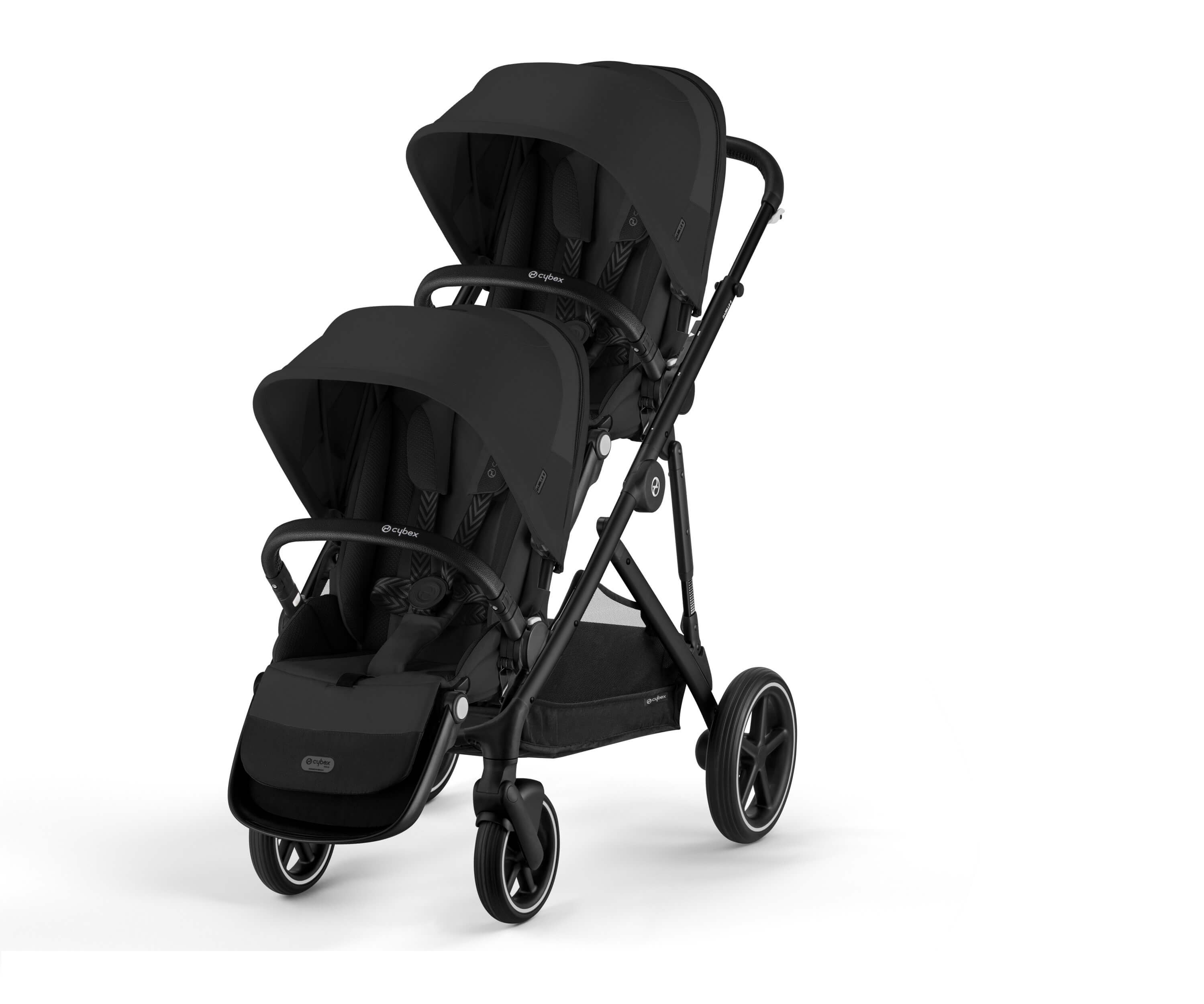 cybex gazelle dimensions Cybex Gazelle S Double Stroller Moon Black/Black Frame