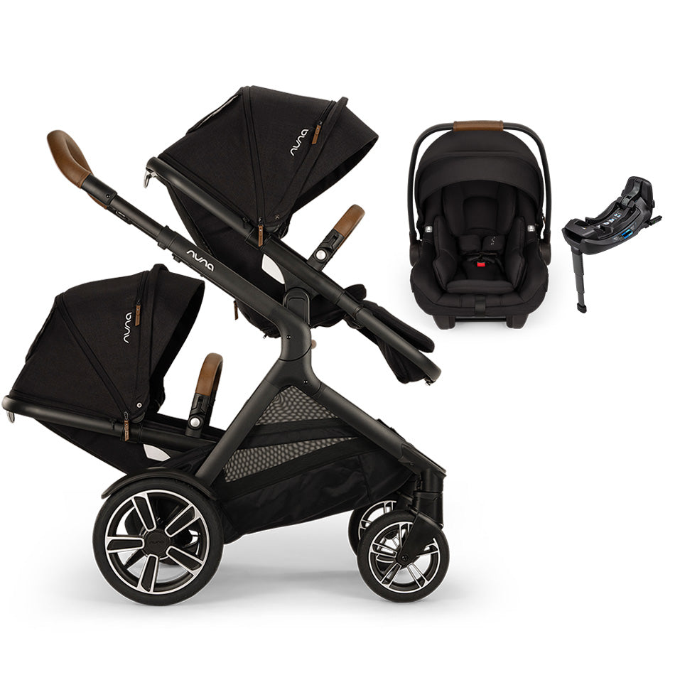 Nuna® DEMI™ Next Double Stroller + PIPA Aire/PIPA RX/PIPA Aire RX + Rider Board Travel System