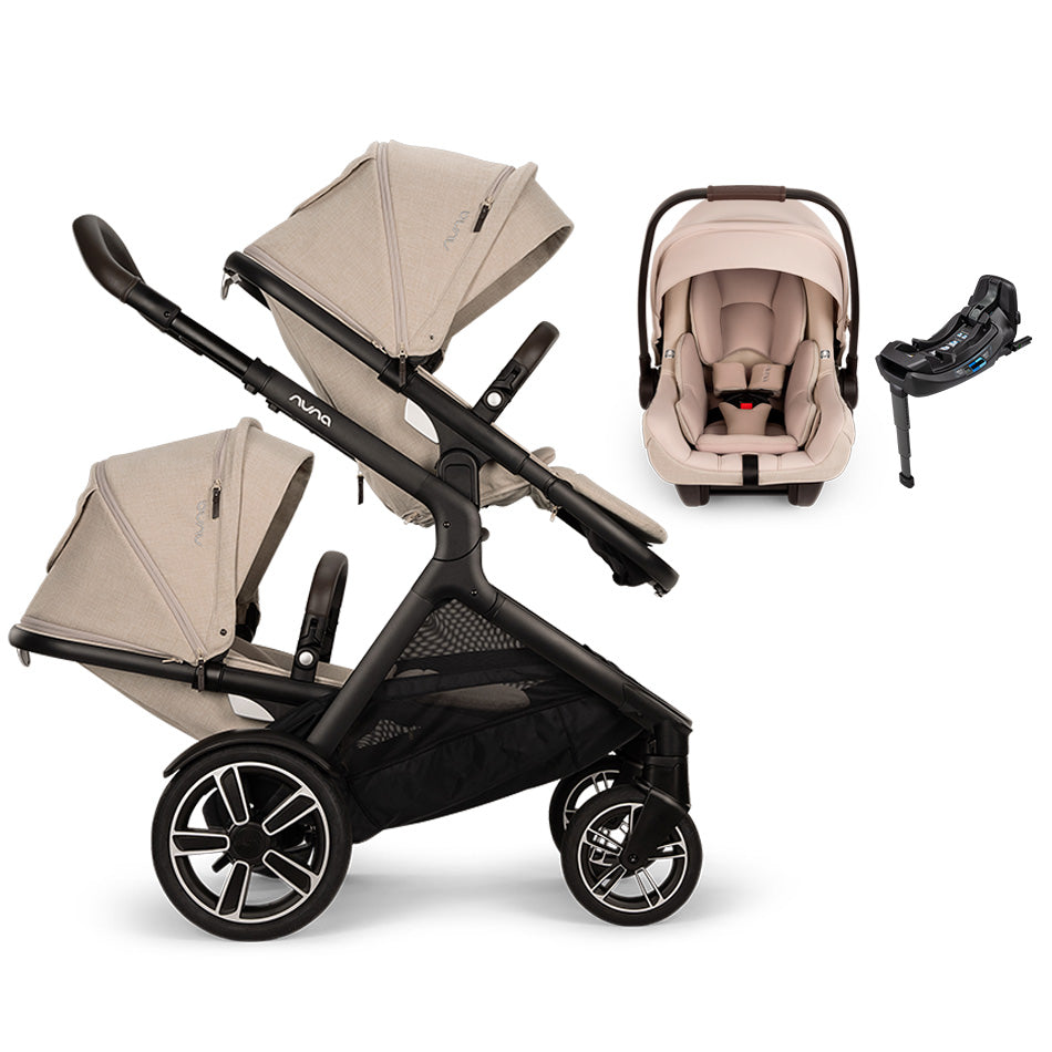 Nuna® DEMI™ Next Double Stroller + PIPA Aire/PIPA RX/PIPA Aire RX + Rider Board Travel System