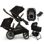 Nuna® DEMI™ Next Double Stroller + Bassinet + PIPA Aire/PIPA RX/PIPA Aire RX + Rider Board Travel System