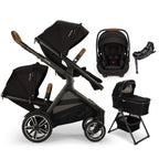 Nuna® DEMI™ Next Double Stroller + Bassinet + PIPA Aire/PIPA RX/PIPA Aire RX + Rider Board Travel System
