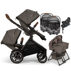 Nuna® DEMI™ Next Double Stroller for TWINS with 2 Bassinets + 2 PIPA Aire / PIPA RX / PIPA Aire RX Car Seats