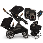 Nuna® DEMI™ Next Double Stroller for TWINS with 2 Bassinets + 2 PIPA Aire / PIPA RX / PIPA Aire RX Car Seats