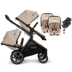Nuna® DEMI™ Next Double Stroller for TWINS with 2 PIPA Aire / PIPA RX / PIPA Aire RX Car Seats