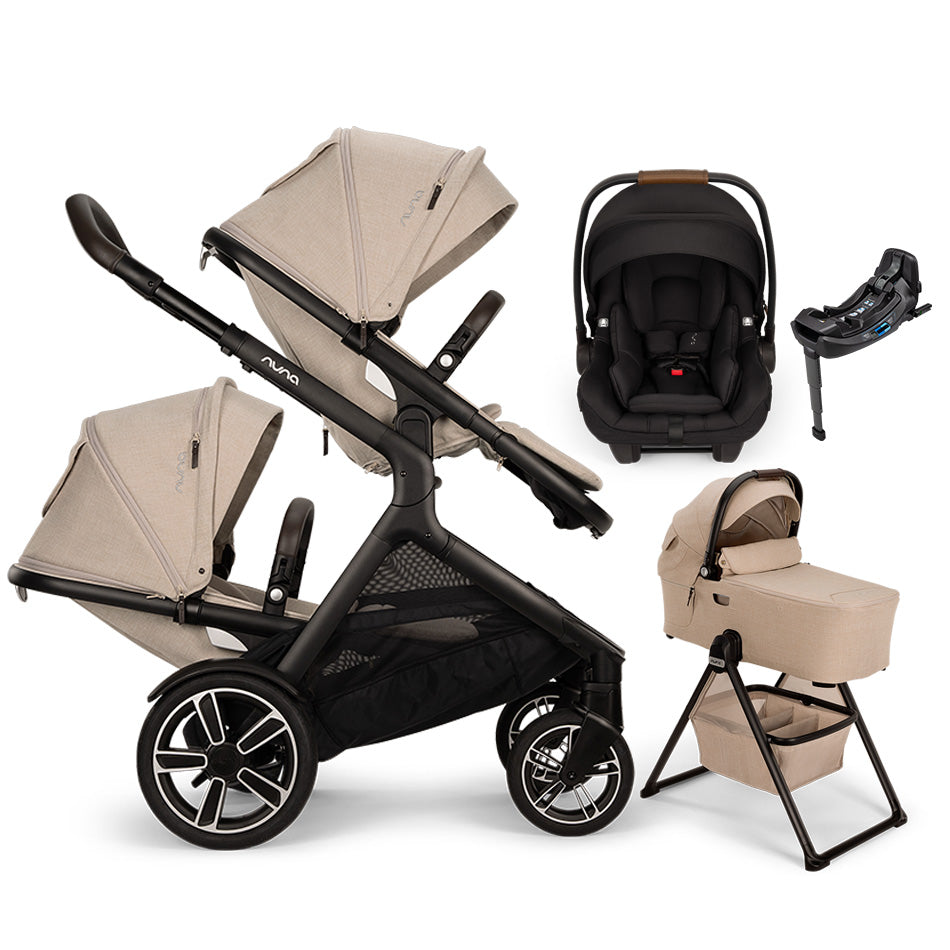 Nuna® DEMI™ Next Double Stroller + Bassinet + PIPA Aire/PIPA RX/PIPA A