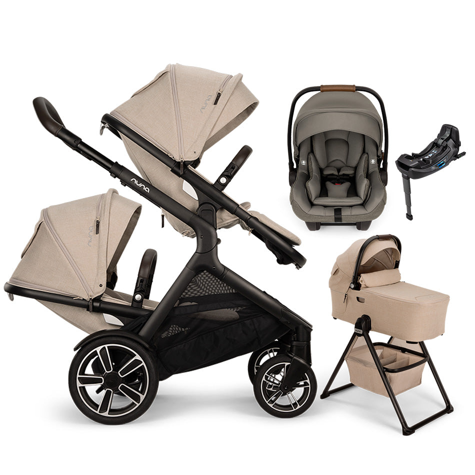 Nuna® DEMI™ Next Double Stroller + Bassinet + PIPA Aire/PIPA RX/PIPA A