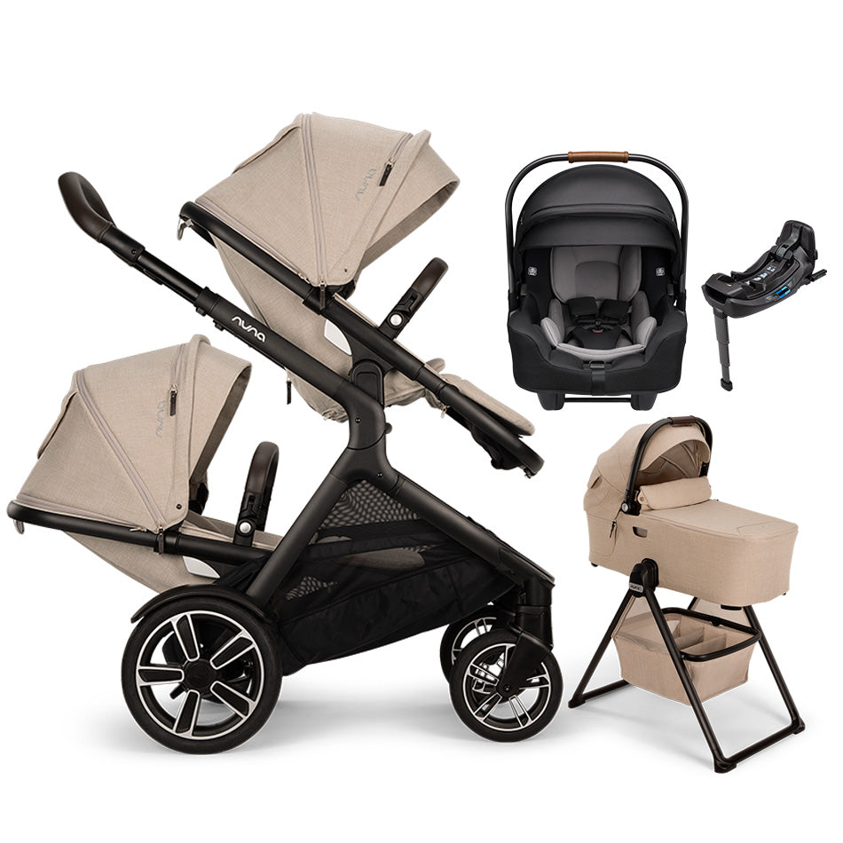 Nuna® DEMI™ Next Double Stroller + Bassinet + PIPA Aire/PIPA RX/PIPA A