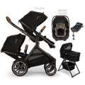 Nuna® DEMI™ Next Double Stroller + Bassinet + PIPA Aire/PIPA RX/PIPA Aire RX + Rider Board Travel System