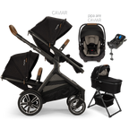 Nuna® DEMI™ Next Double Stroller + Bassinet + PIPA Aire/PIPA RX/PIPA Aire RX + Rider Board Travel System