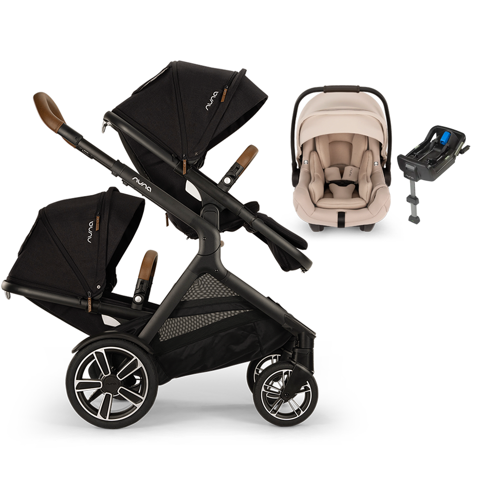 Nuna® DEMI™ Next Double Stroller + PIPA Aire/PIPA RX/PIPA Aire RX + Rider Board Travel System