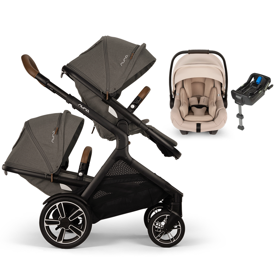 Nuna® DEMI™ Next Double Stroller + PIPA Aire/PIPA RX/PIPA Aire RX + Rider Board Travel System