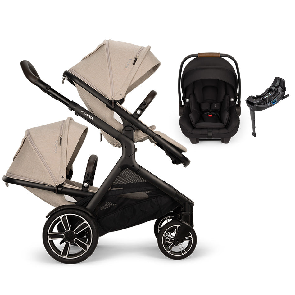 Nuna® DEMI™ Next Double Stroller + PIPA Aire/PIPA RX/PIPA Aire RX + Rider Board Travel System