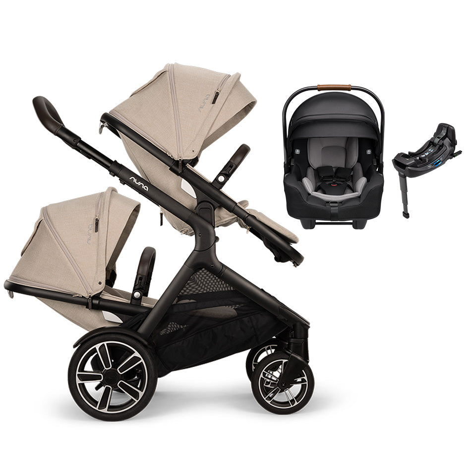 Nuna® DEMI™ Next Double Stroller + PIPA Aire/PIPA RX/PIPA Aire RX + Rider Board Travel System