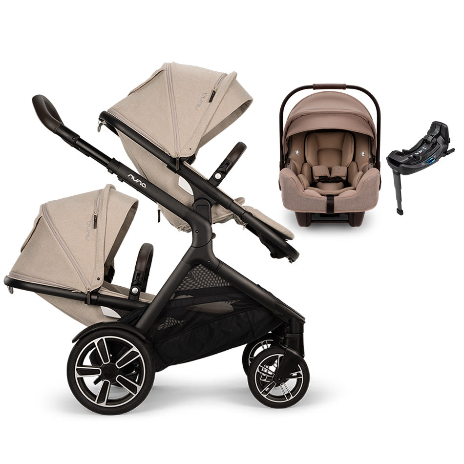 Nuna® DEMI™ Next Double Stroller + PIPA Aire/PIPA RX/PIPA Aire RX + Rider Board Travel System