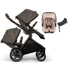 Nuna® DEMI™ Next Double Stroller + PIPA Aire/PIPA RX/PIPA Aire RX + Rider Board Travel System