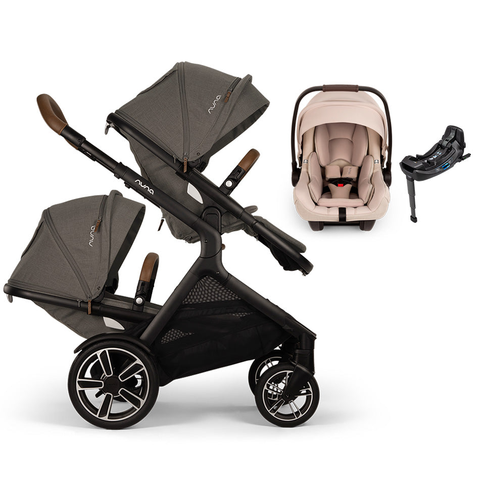 Nuna® DEMI™ Next Double Stroller + PIPA Aire/PIPA RX/PIPA Aire RX + Rider Board Travel System