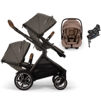 Nuna® DEMI™ Next Double Stroller + PIPA Aire/PIPA RX/PIPA Aire RX + Rider Board Travel System