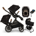 Nuna® DEMI™ Next Double Stroller + Bassinet + PIPA Aire/PIPA RX/PIPA Aire RX + Rider Board Travel System