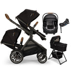 Nuna® DEMI™ Next Double Stroller + Bassinet + PIPA Aire/PIPA RX/PIPA Aire RX + Rider Board Travel System