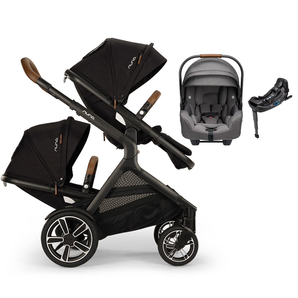 Nuna® DEMI™ Next Double Stroller + PIPA Aire/PIPA RX/PIPA Aire RX + Rider Board Travel System