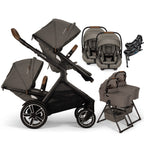 Nuna® DEMI™ Next Double Stroller for TWINS with 2 Bassinets + 2 PIPA Aire / PIPA RX / PIPA Aire RX Car Seats
