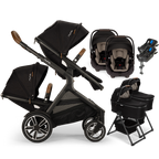 Nuna® DEMI™ Next Double Stroller for TWINS with 2 Bassinets + 2 PIPA Aire / PIPA RX / PIPA Aire RX Car Seats