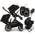 Nuna® DEMI™ Next Double Stroller for TWINS with 2 Bassinets + 2 PIPA Aire / PIPA RX / PIPA Aire RX Car Seats