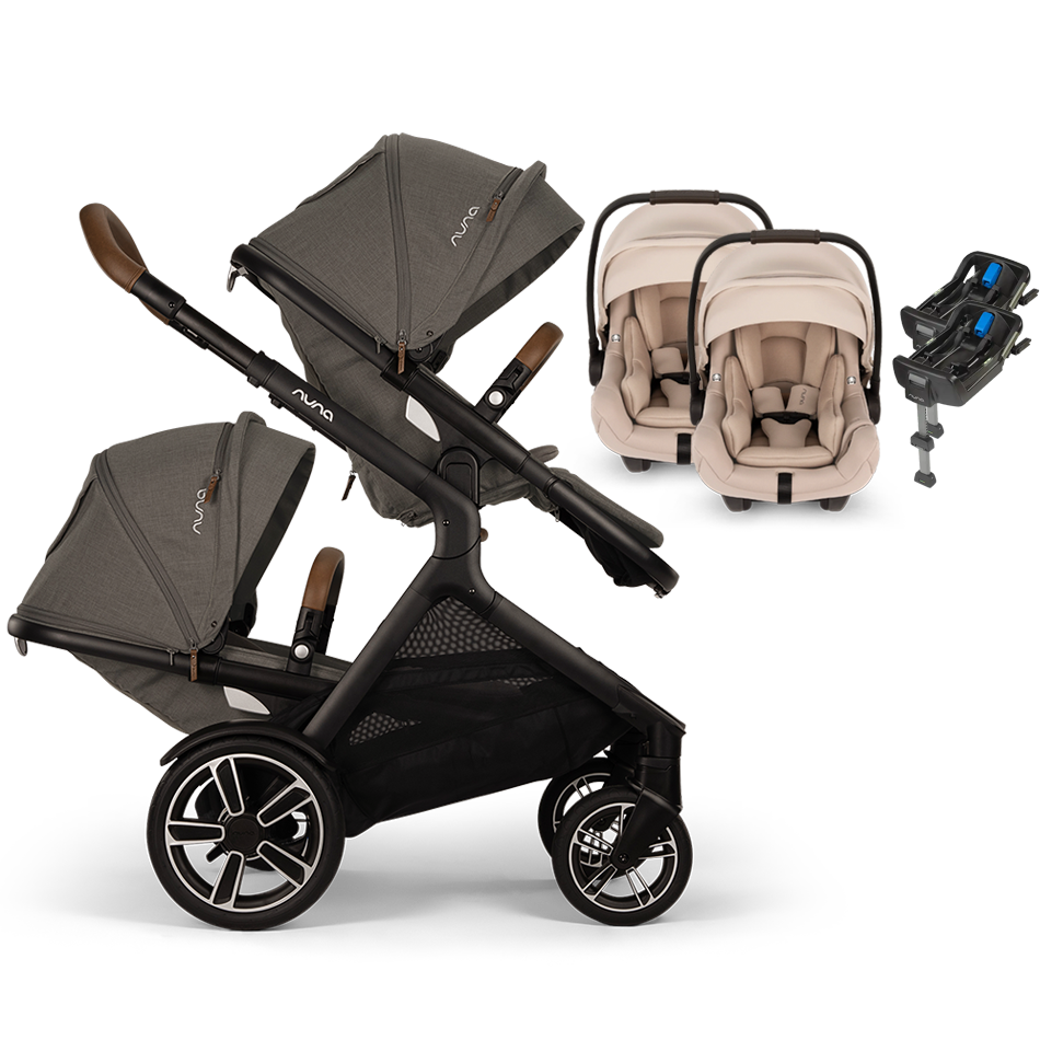 Nuna® DEMI™ Next Double Stroller for TWINS with 2 PIPA Aire / PIPA RX / PIPA Aire RX Car Seats