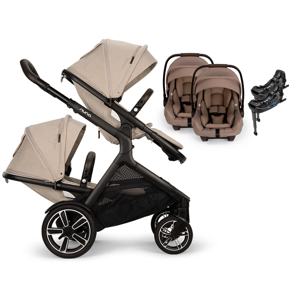 Nuna® DEMI™ Next Double Stroller for TWINS with 2 PIPA Aire / PIPA RX / PIPA Aire RX Car Seats