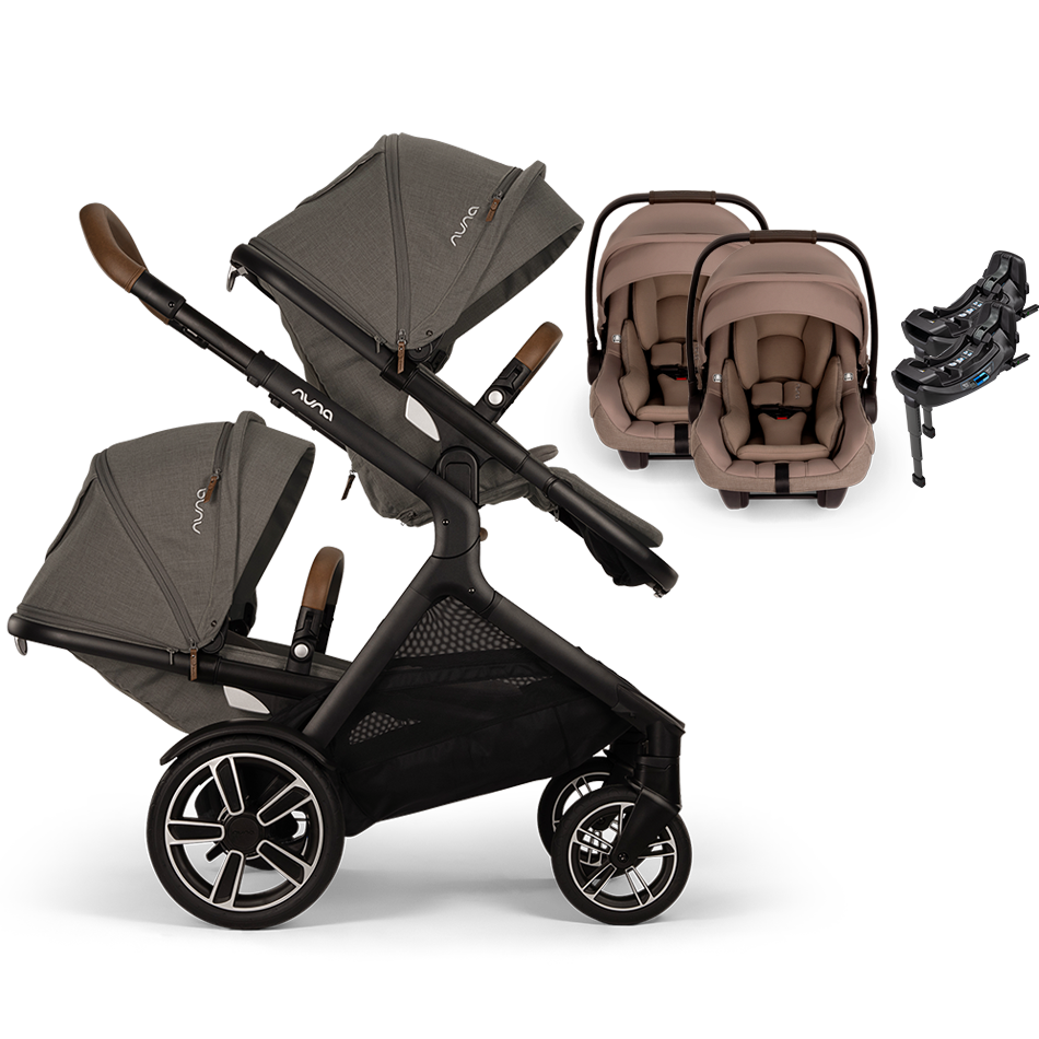 Nuna® DEMI™ Next Double Stroller for TWINS with 2 PIPA Aire / PIPA RX / PIPA Aire RX Car Seats