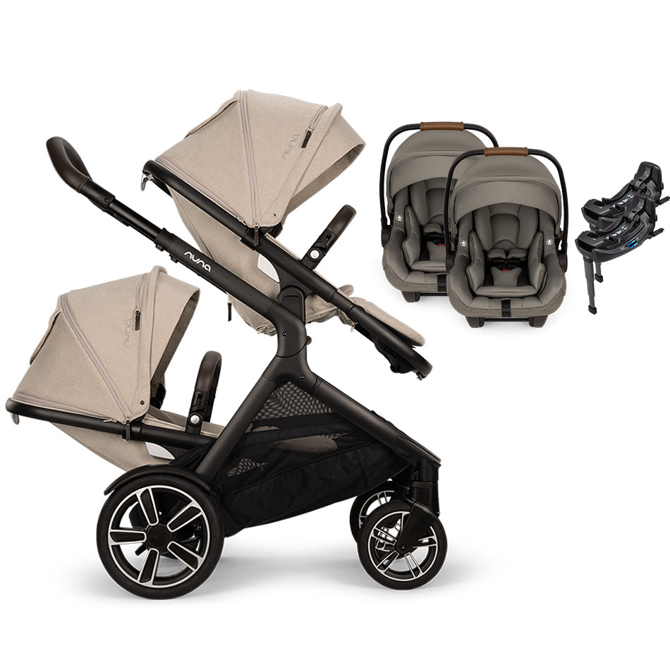Nuna® DEMI™ Next Double Stroller for TWINS with 2 PIPA Aire / PIPA RX / PIPA Aire RX Car Seats
