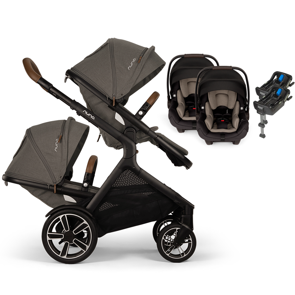 Nuna® DEMI™ Next Double Stroller for TWINS with 2 PIPA Aire / PIPA RX / PIPA Aire RX Car Seats