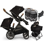 Nuna® DEMI™ Next Double Stroller for TWINS with 2 Bassinets + 2 PIPA Aire / PIPA RX / PIPA Aire RX Car Seats