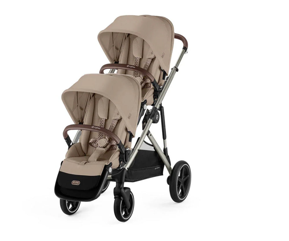 cybex gazelle taupe frame Cybex Gazelle S Double Stroller Moon Black/Black Frame