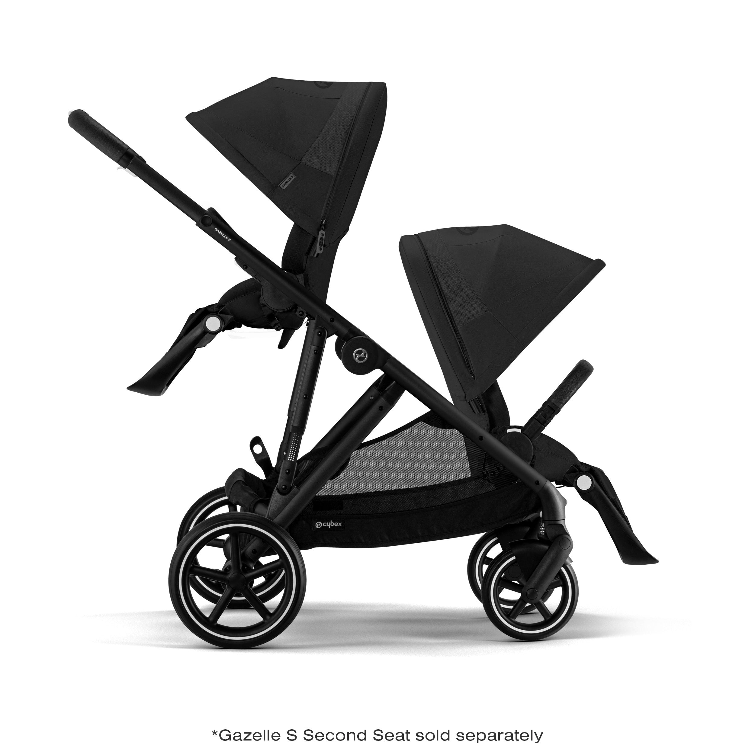 Cybex Gazelle S Double Stroller Moon Black/Black Frame
