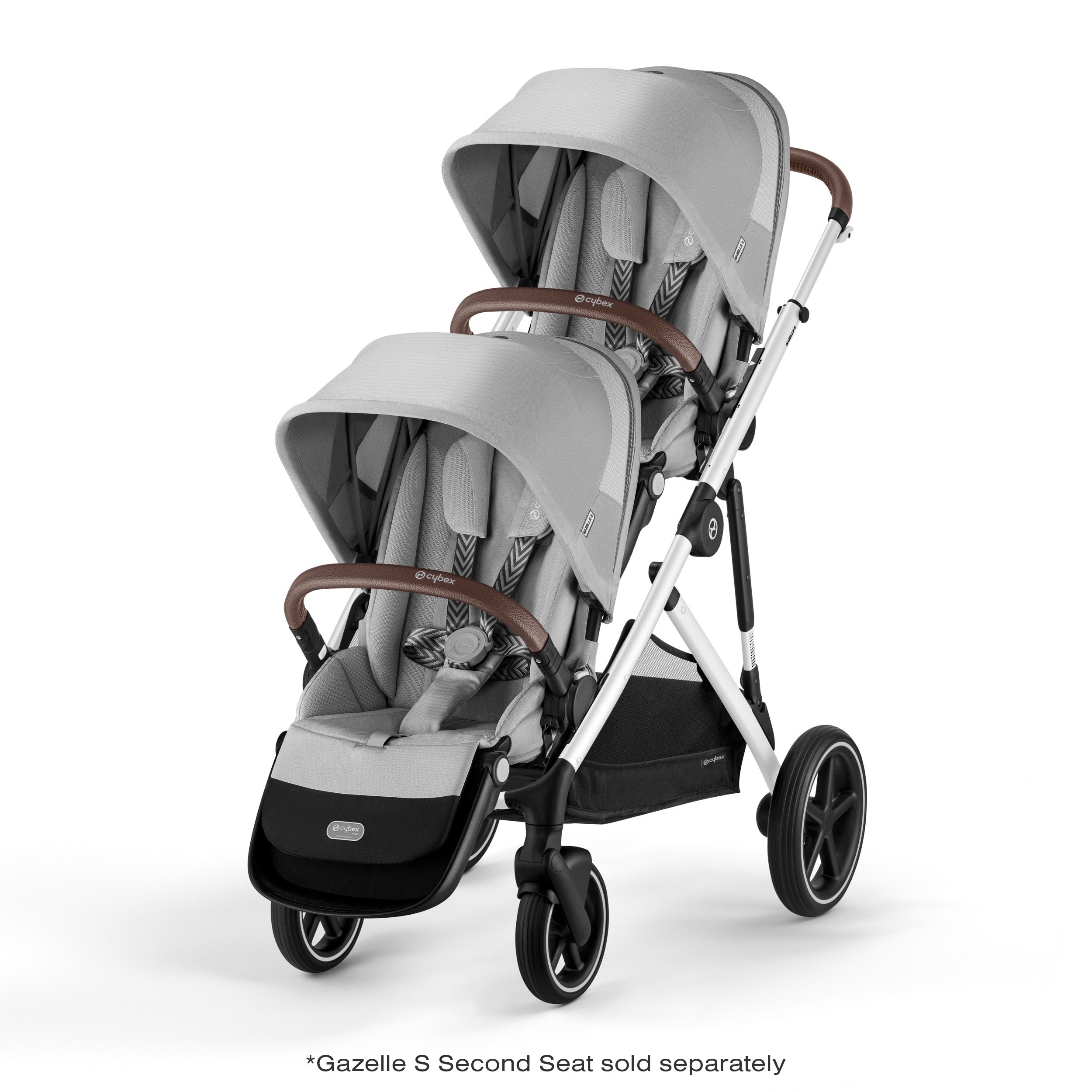 cybex twin Cybex Gazelle S Double Stroller Moon Black/Black Frame
