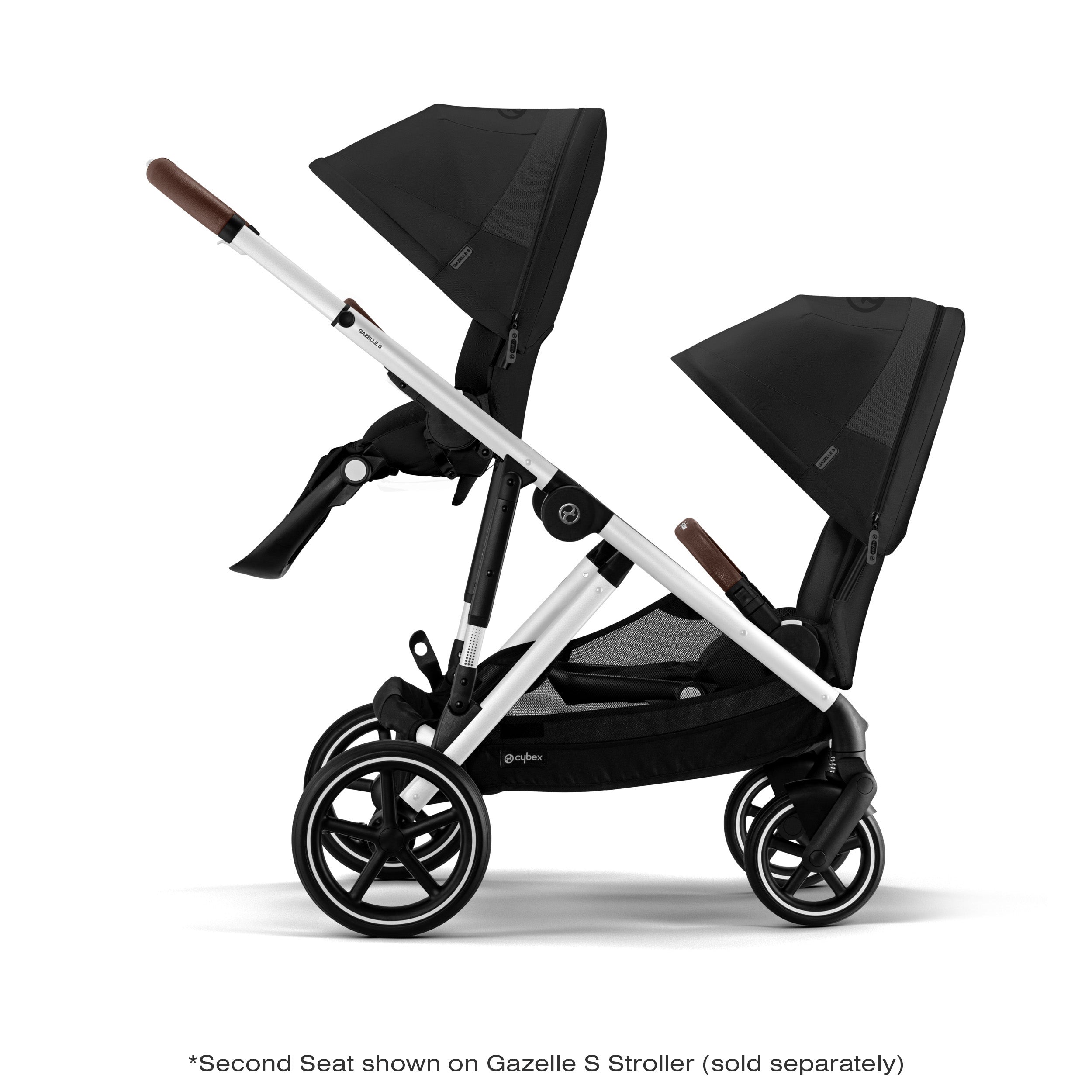 cybex stroller twins Cybex Gazelle S Double Stroller Moon Black/Black Frame