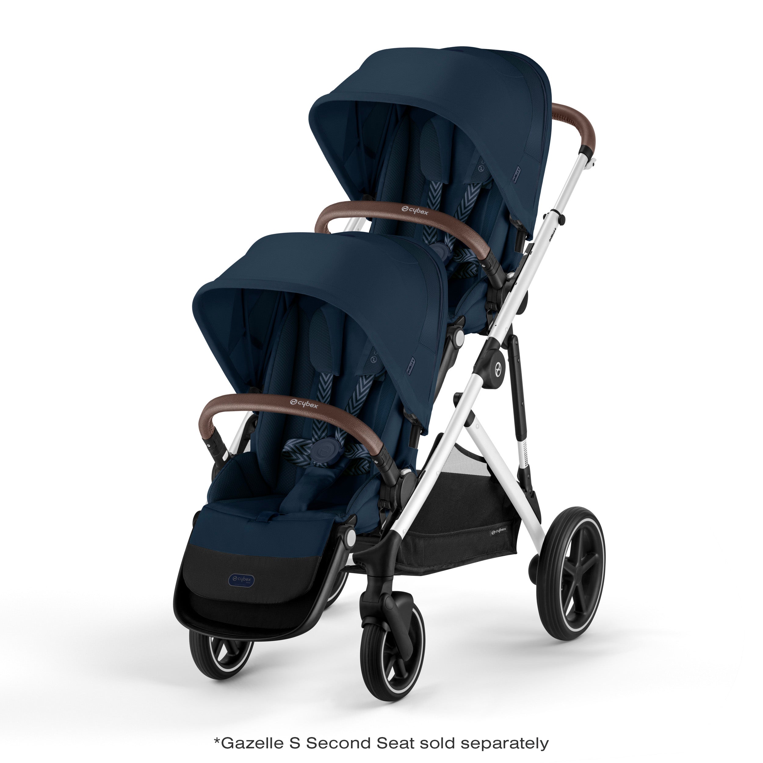 Cybex Gazelle S Double Stroller Moon Black/Black Frame
