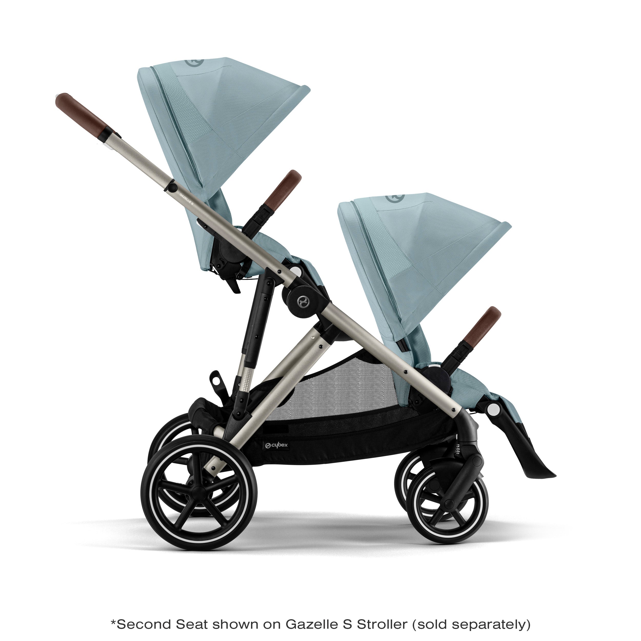 cybex gazelle double pram Cybex Gazelle S Double Stroller Moon Black/Black Frame