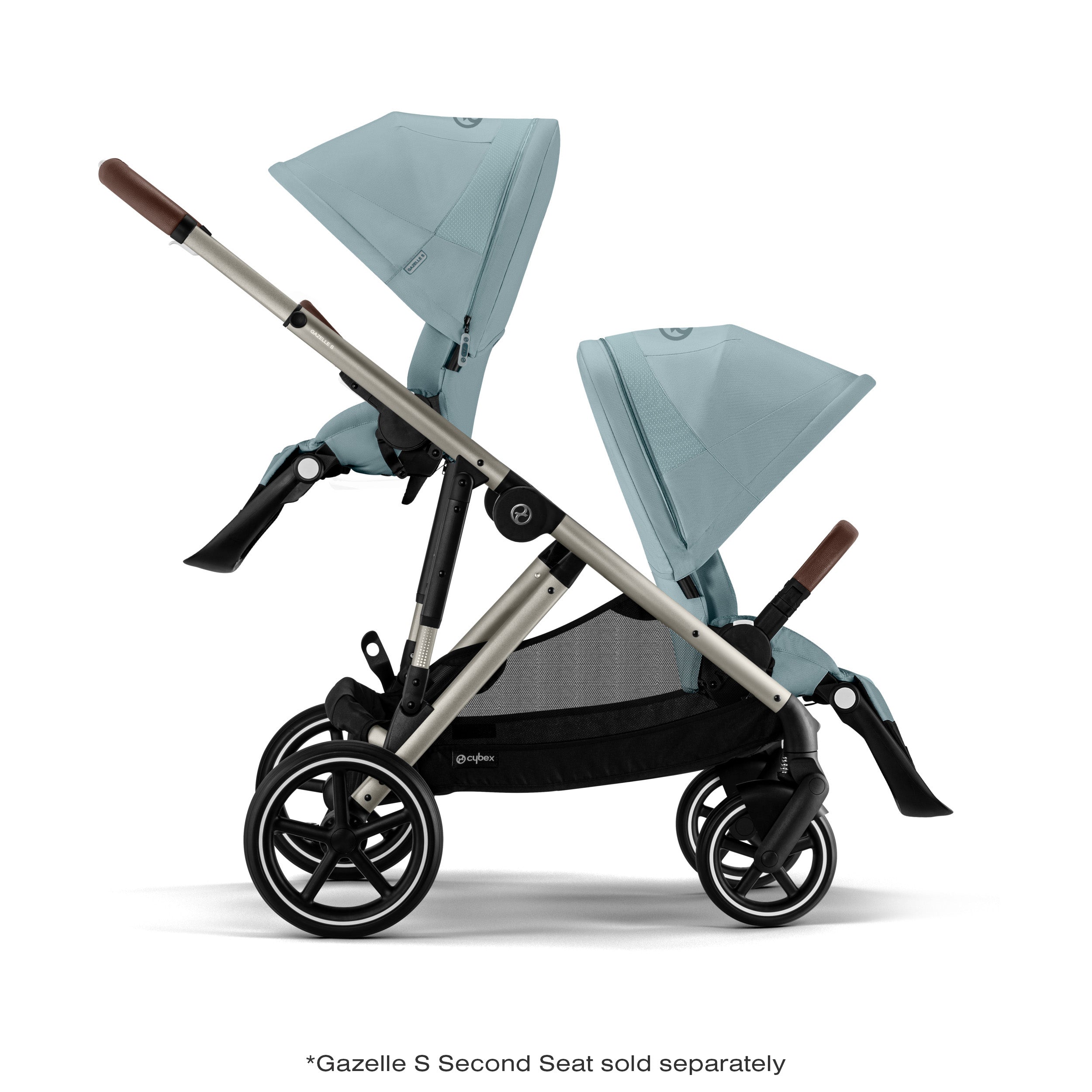 cybex stroller for twins Cybex Gazelle S Double Stroller Moon Black/Black Frame
