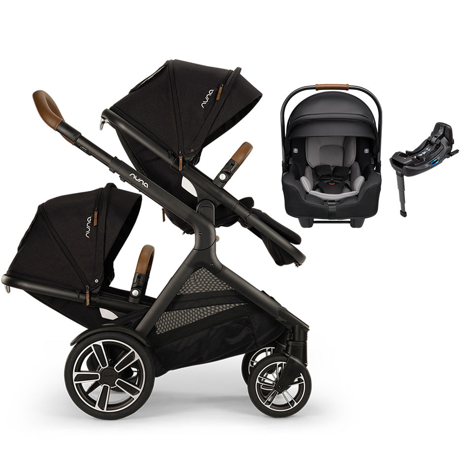 Nuna® DEMI™ Next Double Stroller + PIPA Aire/PIPA RX/PIPA Aire RX + Rider Board Travel System