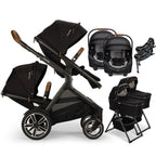 Nuna® DEMI™ Next Double Stroller for TWINS with 2 Bassinets + 2 PIPA Aire / PIPA RX / PIPA Aire RX Car Seats