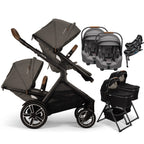 Nuna® DEMI™ Next Double Stroller for TWINS with 2 Bassinets + 2 PIPA Aire / PIPA RX / PIPA Aire RX Car Seats