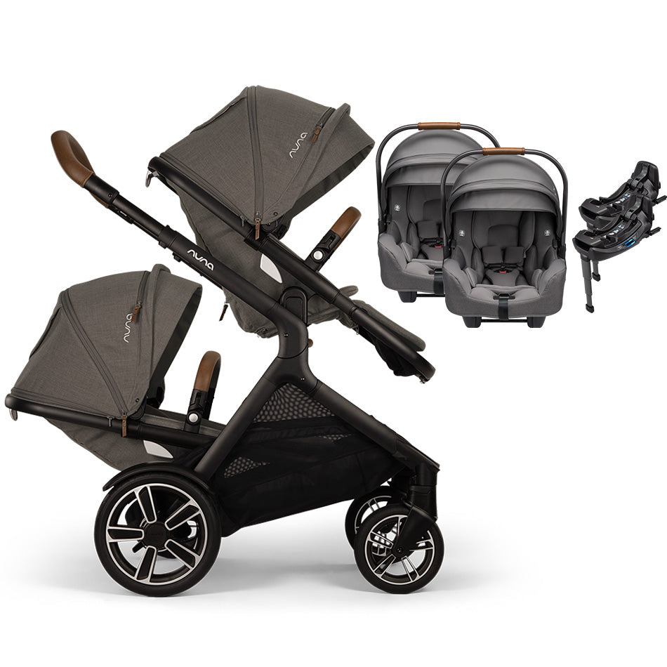 Nuna® DEMI™ Next Double Stroller for TWINS with 2 PIPA Aire / PIPA RX / PIPA Aire RX Car Seats