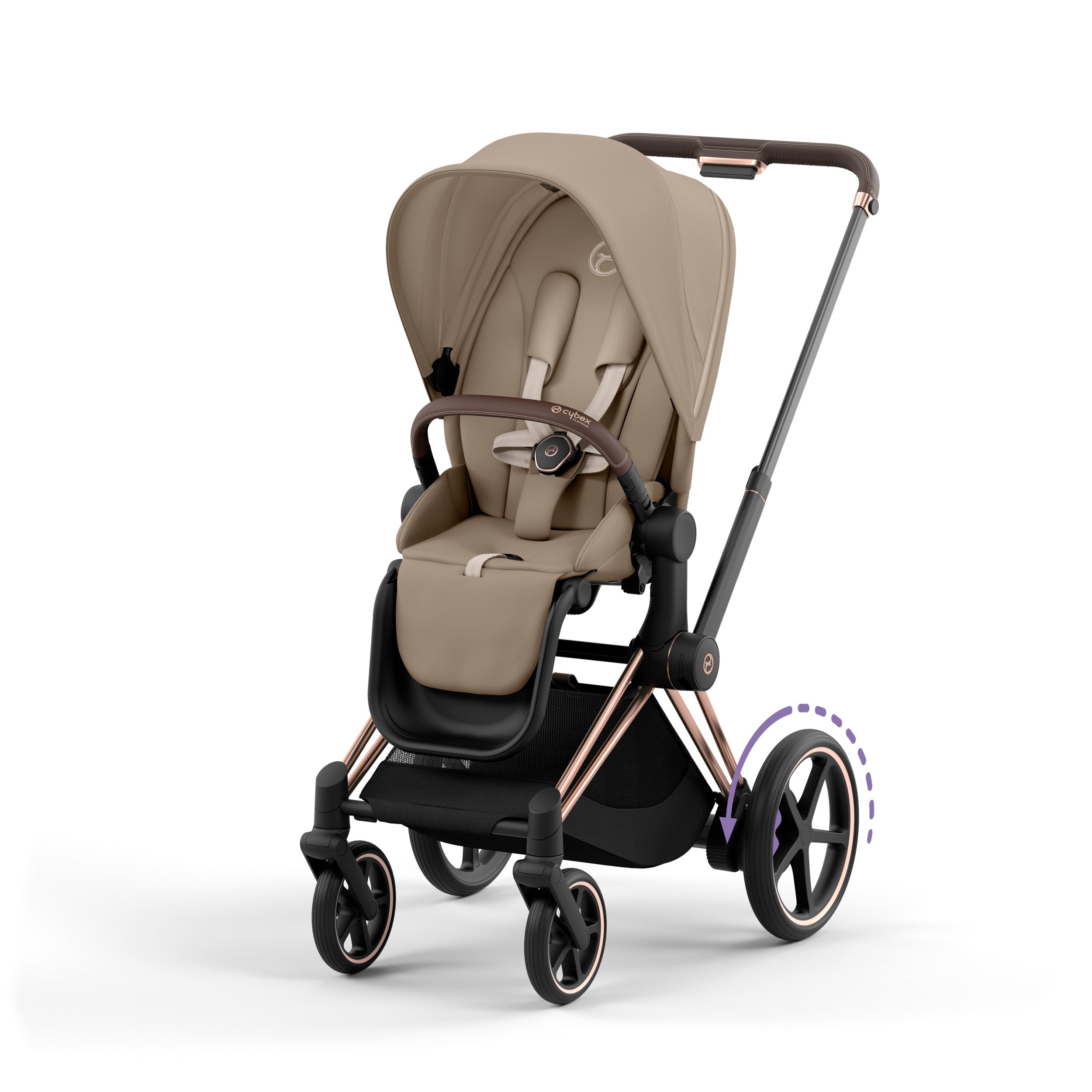 cybex automatic stroller Cybex ePriam 2 Complete Stroller Rose Gold/Brown Sepia Black