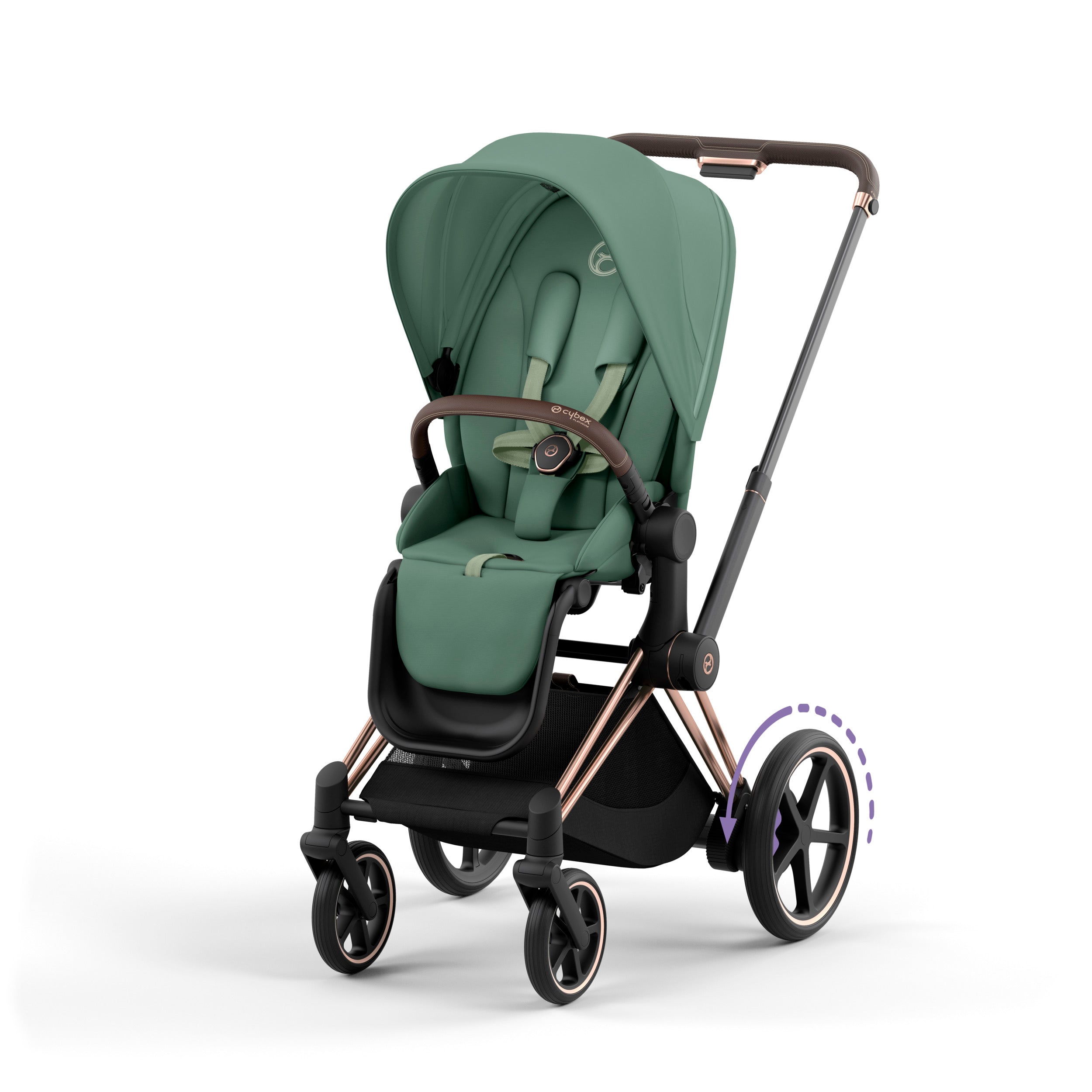 cybex epriam Cybex ePriam 2 Complete Stroller Rose Gold/Brown Sepia Black
