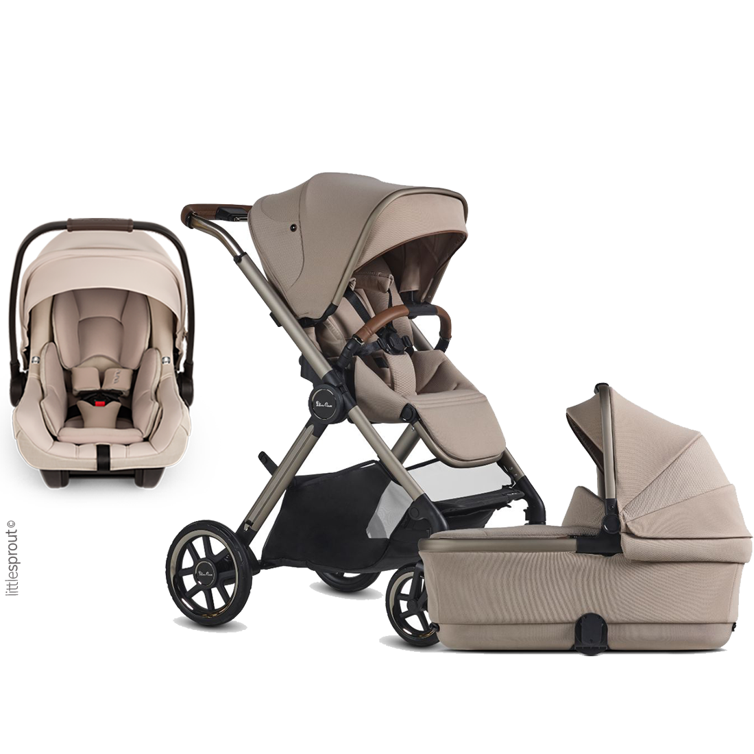 Silver Cross Reef 2 Stroller + Bassinet + Nuna Pipa RX / Pipa Aire RX Travel System